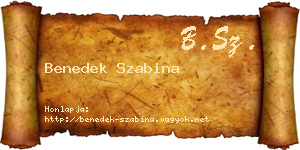 Benedek Szabina névjegykártya