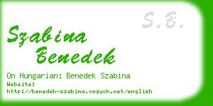 szabina benedek business card